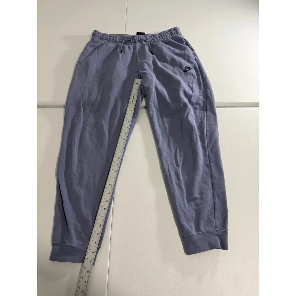 Nike Mens Large Blue Gray Fleece Jogger Sweatpants Drawstring